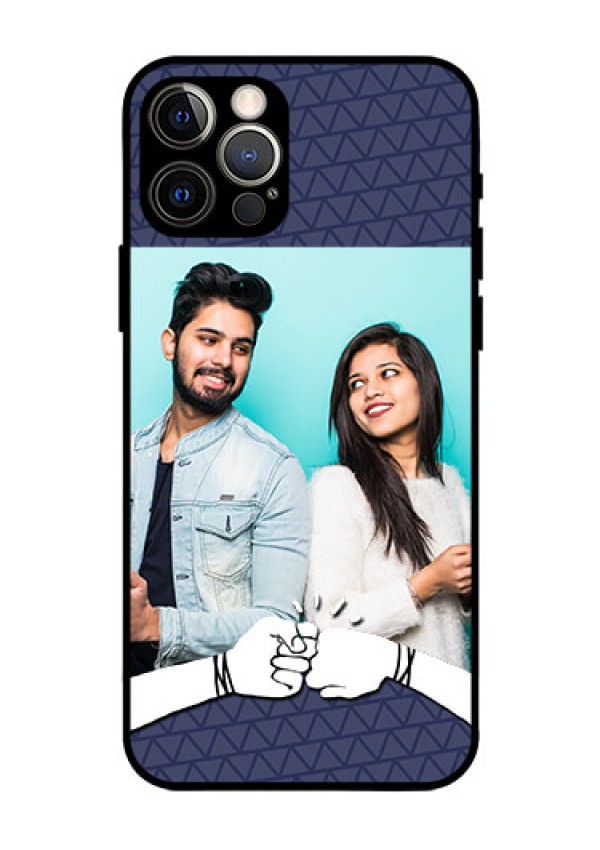 Iphone 12 Pro Photo Printing on Glass Case  - with Best Friends Design  
