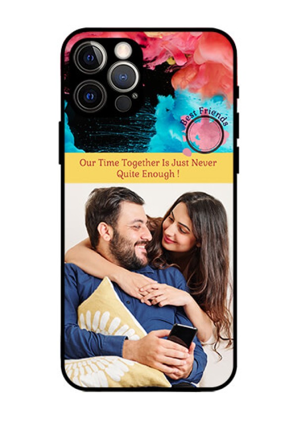 Iphone 12 Pro Custom Glass Mobile Case  - Quote with Acrylic Painting Design