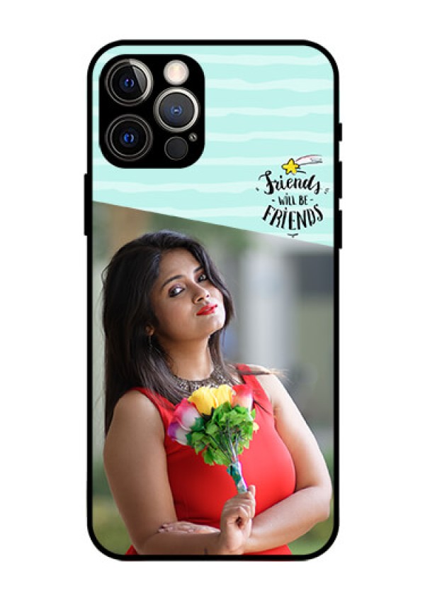 Iphone 12 Pro Custom Glass Phone Case  - Friends Picture Icon Design