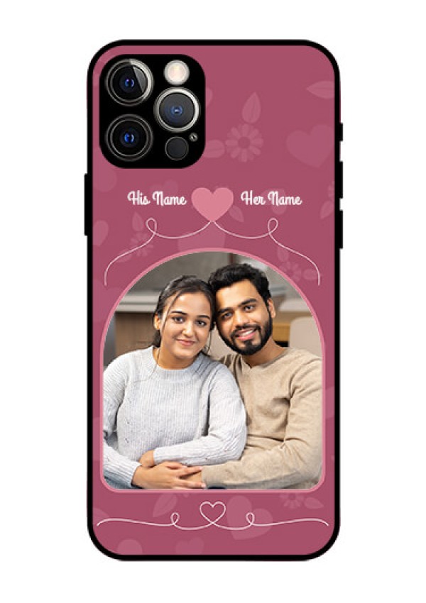 Iphone 12 Pro Photo Printing on Glass Case  - Love Floral Design