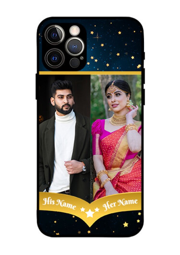Iphone 12 Pro Custom Glass Phone Case  - Galaxy Stars Backdrop Design