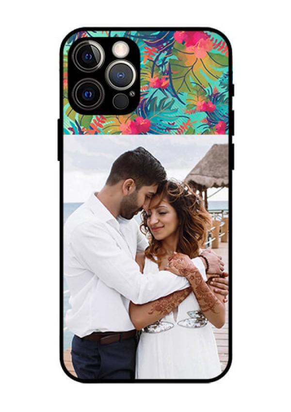 Iphone 12 Pro Photo Printing on Glass Case  - Watercolor Floral Design