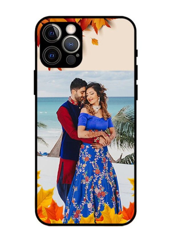Iphone 12 Pro Photo Printing on Glass Case  - Autumn Maple Leaves Design
