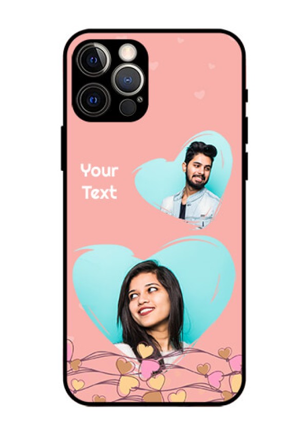 Iphone 12 Pro Custom Glass Mobile Case  - Love Doodle Design