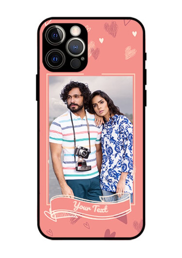 Iphone 12 Pro Custom Glass Phone Case  - Love doodle art Design