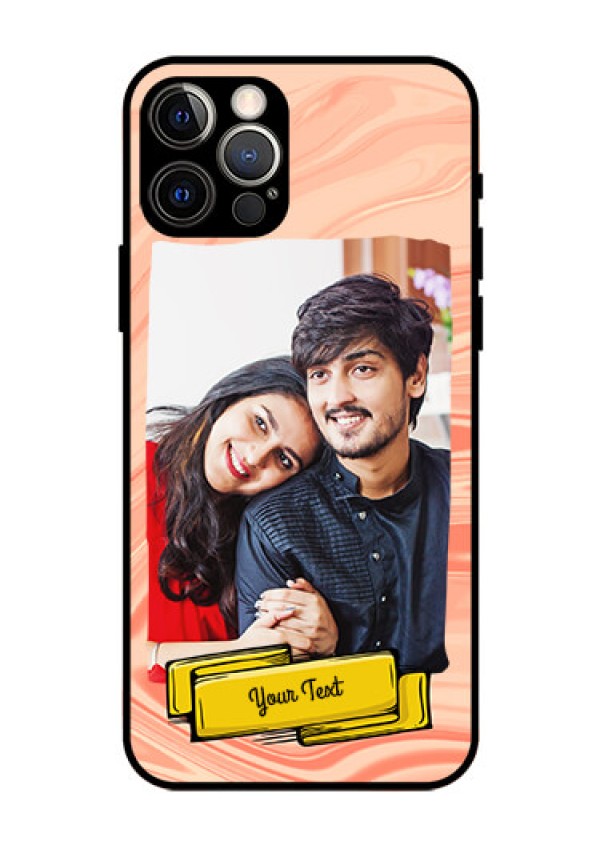 Iphone 12 Pro Personalized Glass Phone Case  - Marble Texture Design