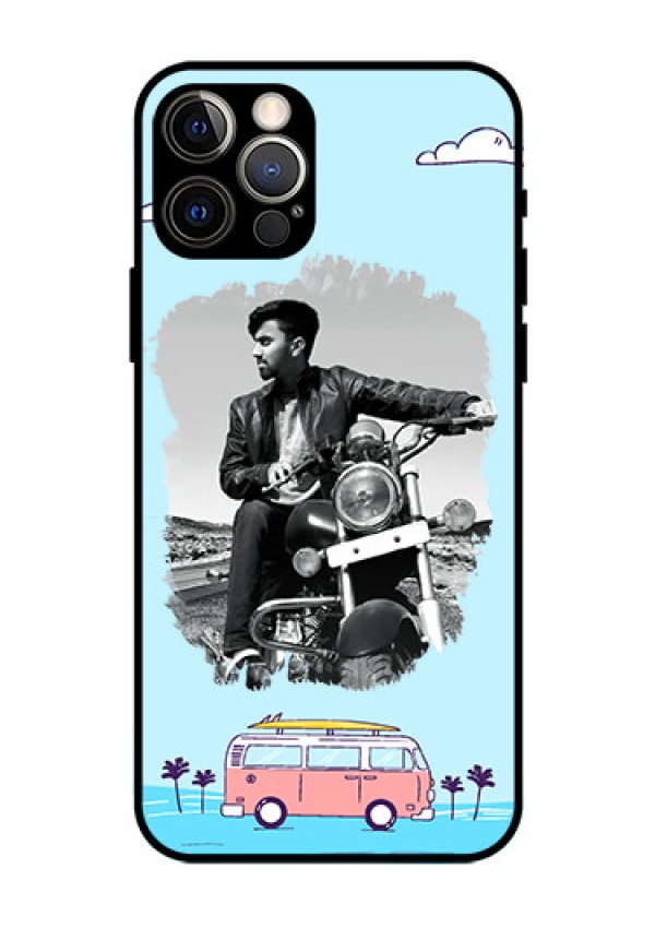 Iphone 12 Pro Photo Printing on Glass Case  - Travel & Adventure Design
