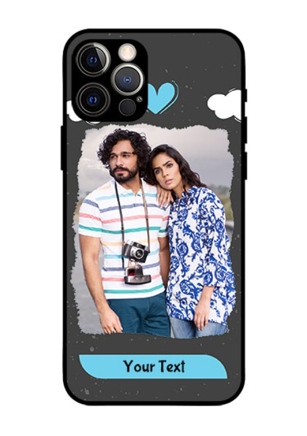 Iphone 12 Pro Custom Glass Phone Case  - Splashes with love doodles Design