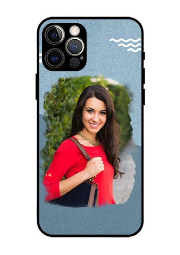 Iphone 12 Pro Custom Glass Mobile Case  - Grunge Line Art Design