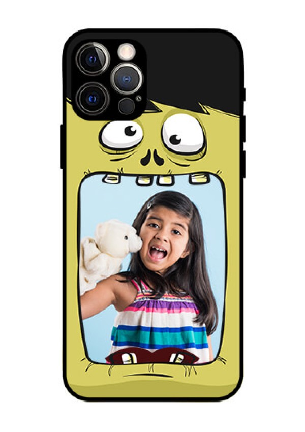 Iphone 12 Pro Personalized Glass Phone Case  - Cartoon monster back case Design