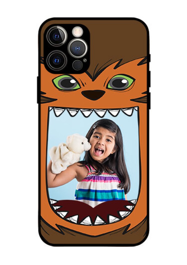 Iphone 12 Pro Photo Printing on Glass Case  - Owl Monster Back Case Design