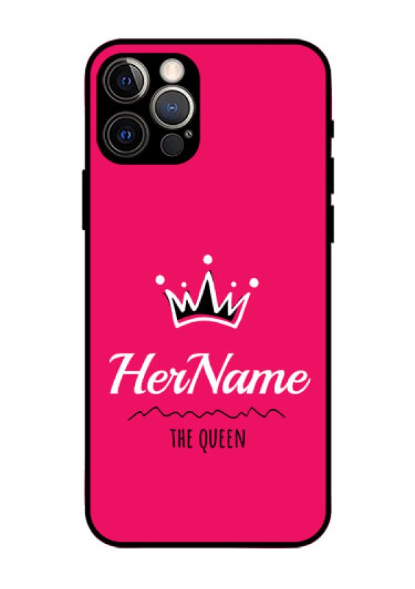 Iphone 12 Pro Glass Phone Case Queen with Name