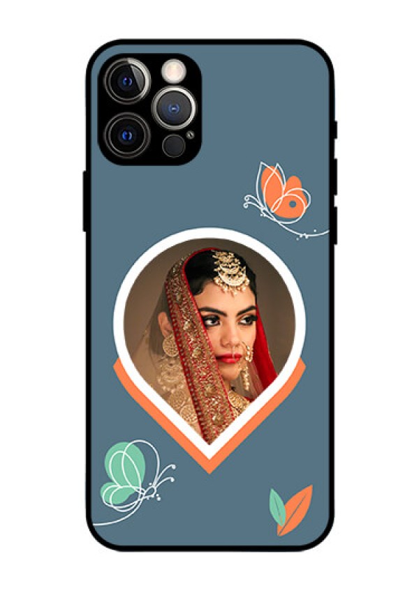 iPhone 12 Pro Custom Glass Mobile Case - Droplet Butterflies Design