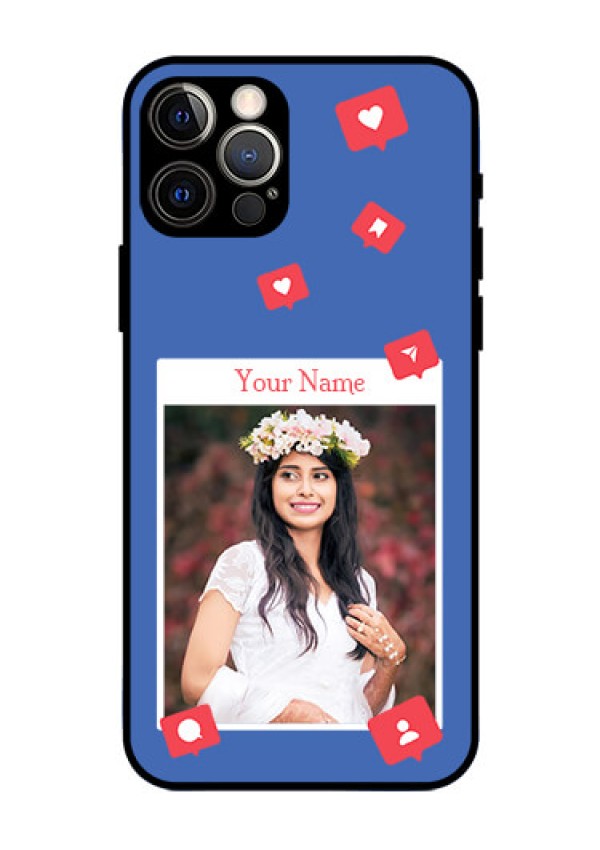 iPhone 12 Pro Custom Glass Phone Case - Like Share And Comment Design