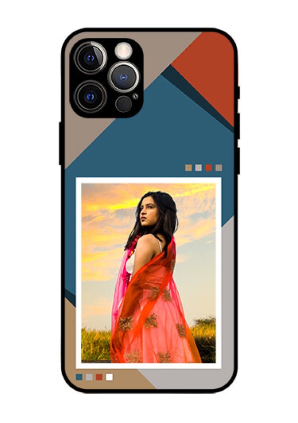 iPhone 12 Pro Personalized Glass Phone Case - Retro color pallet Design