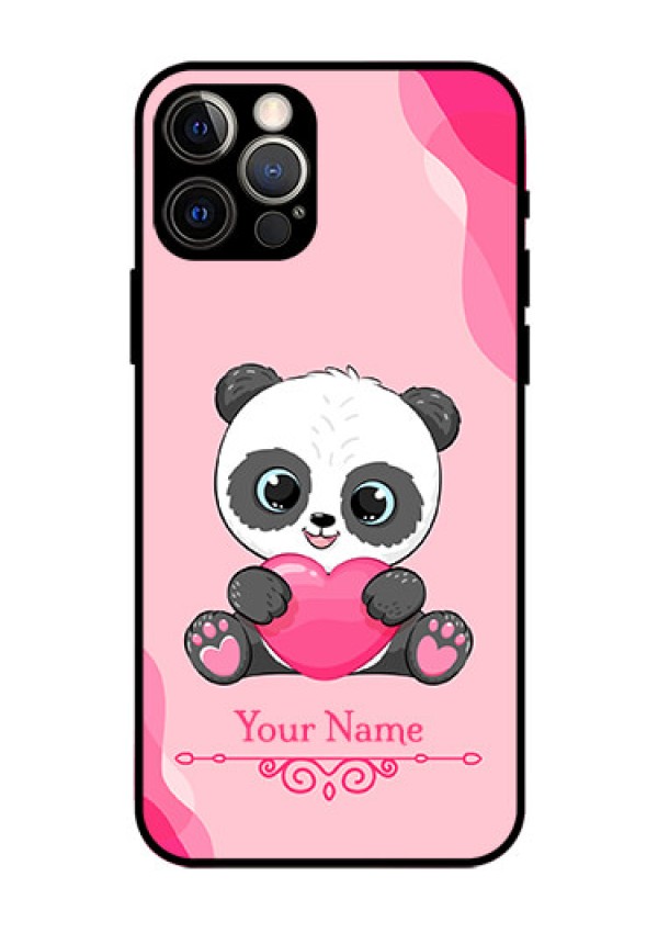 iPhone 12 Pro Custom Glass Mobile Case - Cute Panda Design
