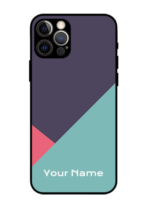 iPhone 12 Pro Custom Glass Mobile Case - Tri Color abstract Design