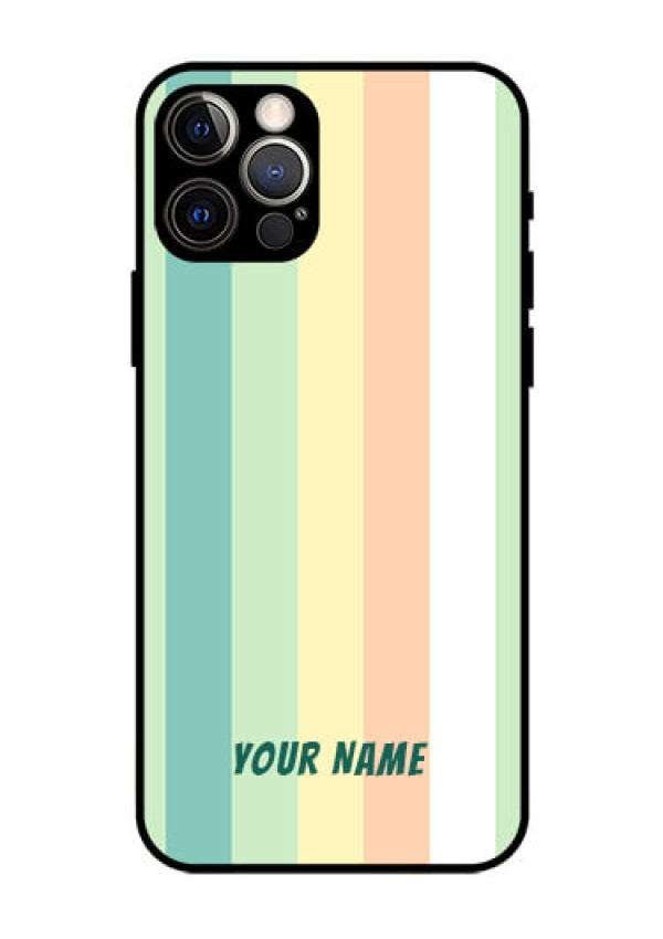 iPhone 12 Pro Photo Printing on Glass Case - Multi-colour Stripes Design