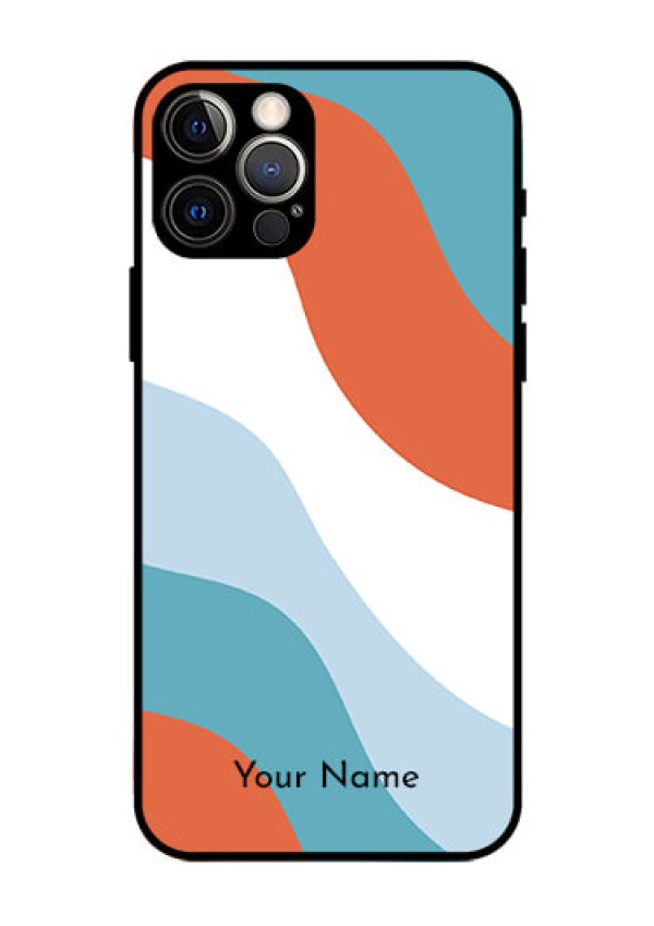 iPhone 12 Pro Custom Glass Mobile Case - coloured Waves Design