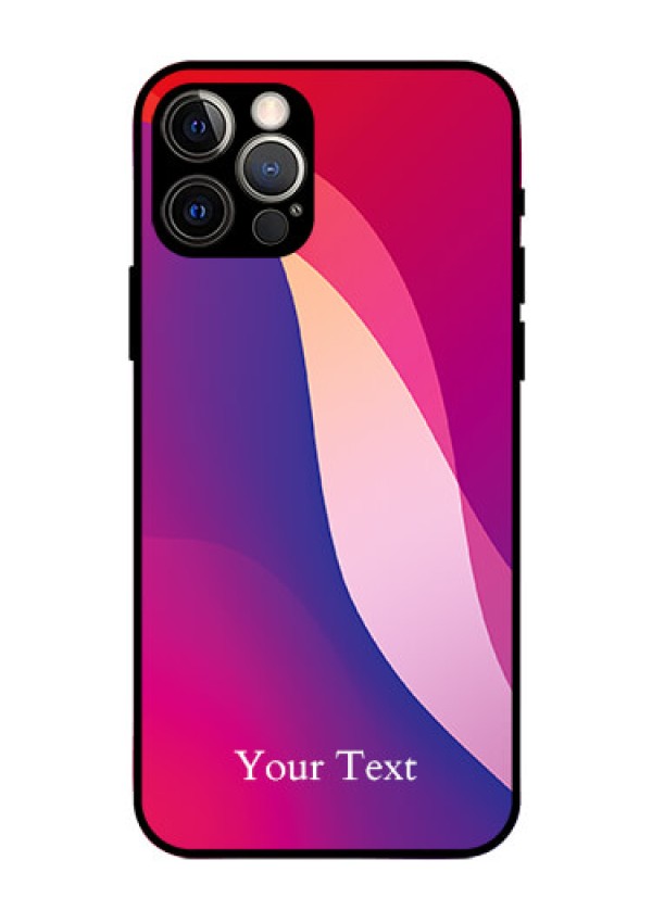 iPhone 12 Pro Personalized Glass Phone Case - Digital abstract Overlap Design
