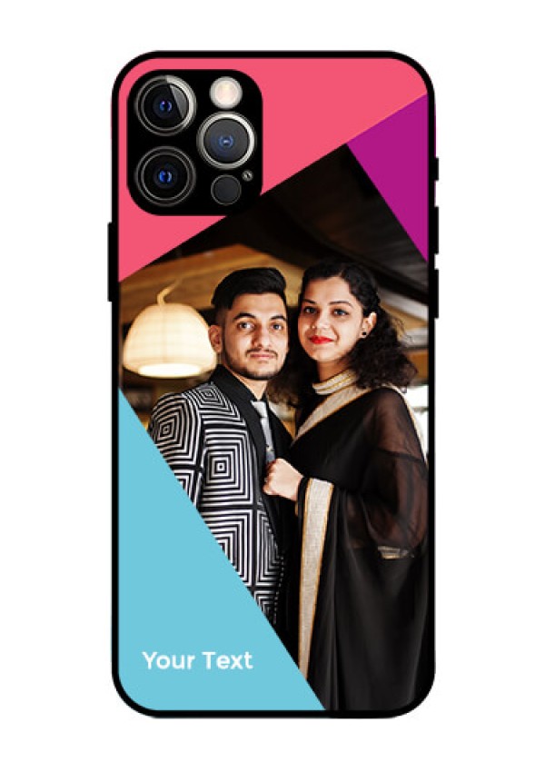 iPhone 12 Pro Custom Glass Mobile Case - Stacked Triple colour Design