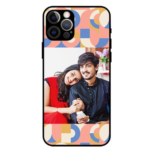 iPhone 12 Pro Photo Printing on Glass Case - Semi-circle Maze Pattern Design