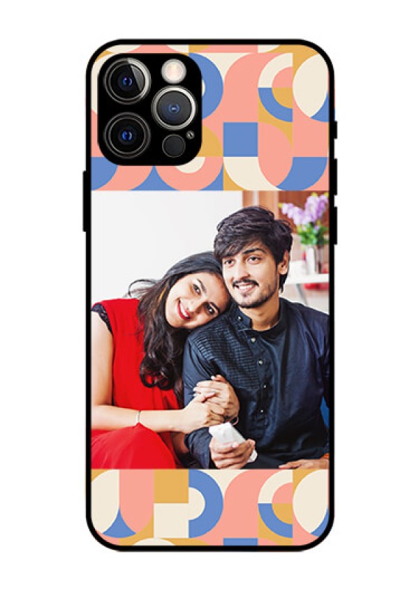 iPhone 12 Pro Photo Printing on Glass Case - Semi-circle Maze Pattern Design