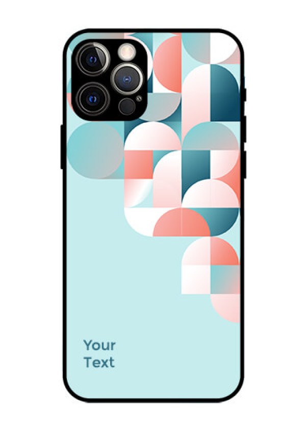 iPhone 12 Pro Custom Glass Phone Case - Stylish Semi-circle Pattern Design