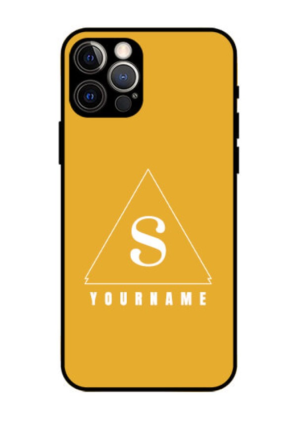 iPhone 12 Pro Personalized Glass Phone Case - simple triangle Design