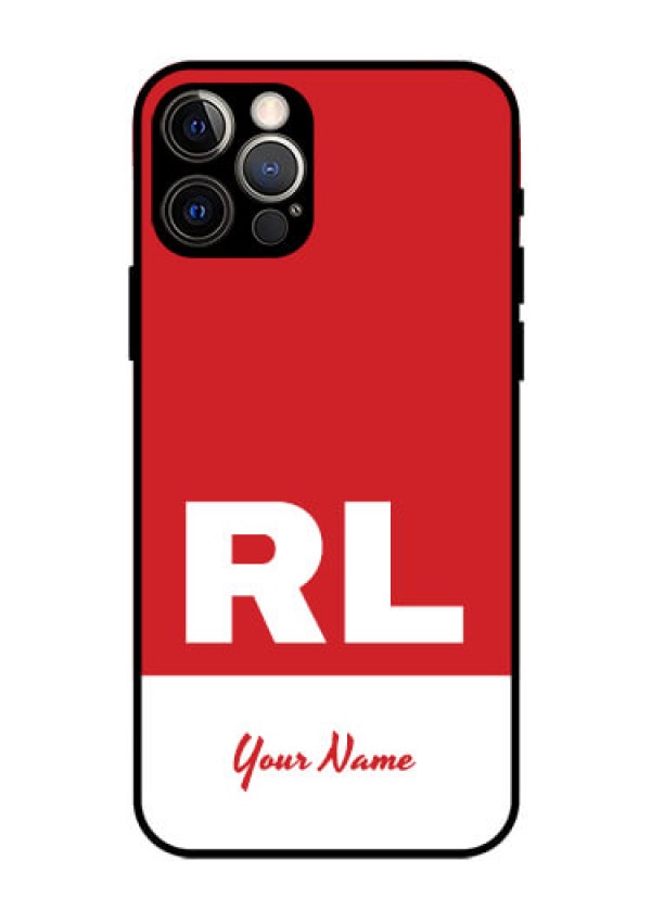 iPhone 12 Pro Personalized Glass Phone Case - dual tone custom text Design