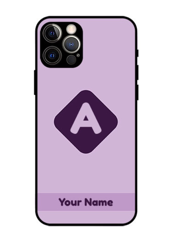 iPhone 12 Pro Custom Glass Mobile Case - Custom Letter in curved badge Design