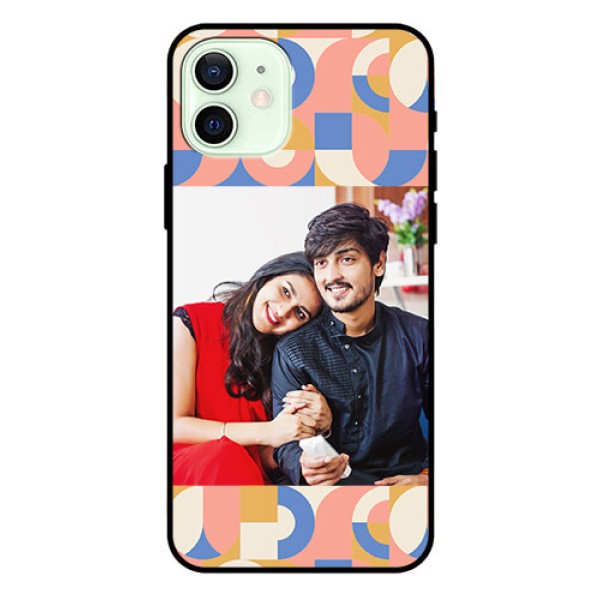 iPhone 12 Photo Printing on Glass Case - Semi-circle Maze Pattern Design