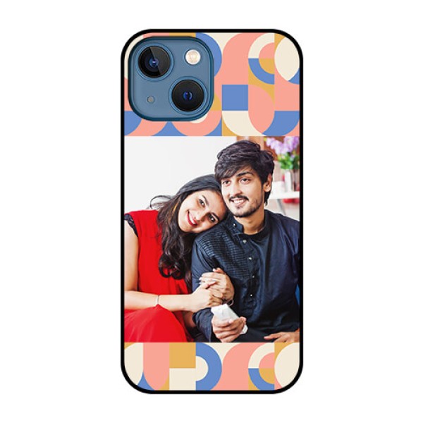 iPhone 13 Mini Photo Printing on Glass Case - Semi-circle Maze Pattern Design