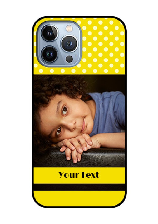 iPhone 13 Pro Max Custom Glass Phone Case - Bright Yellow Case Design