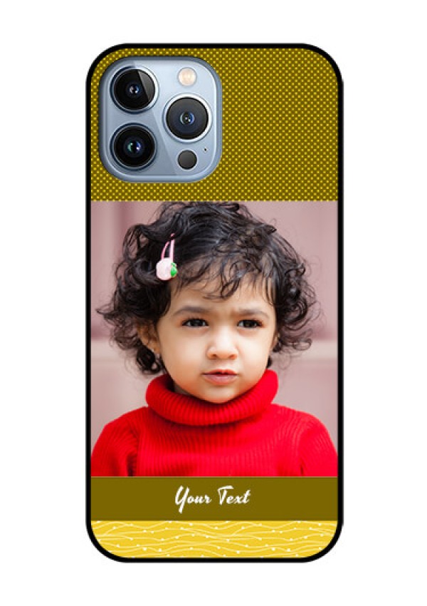 iPhone 13 Pro Max Custom Glass Phone Case - Simple Green Color Design