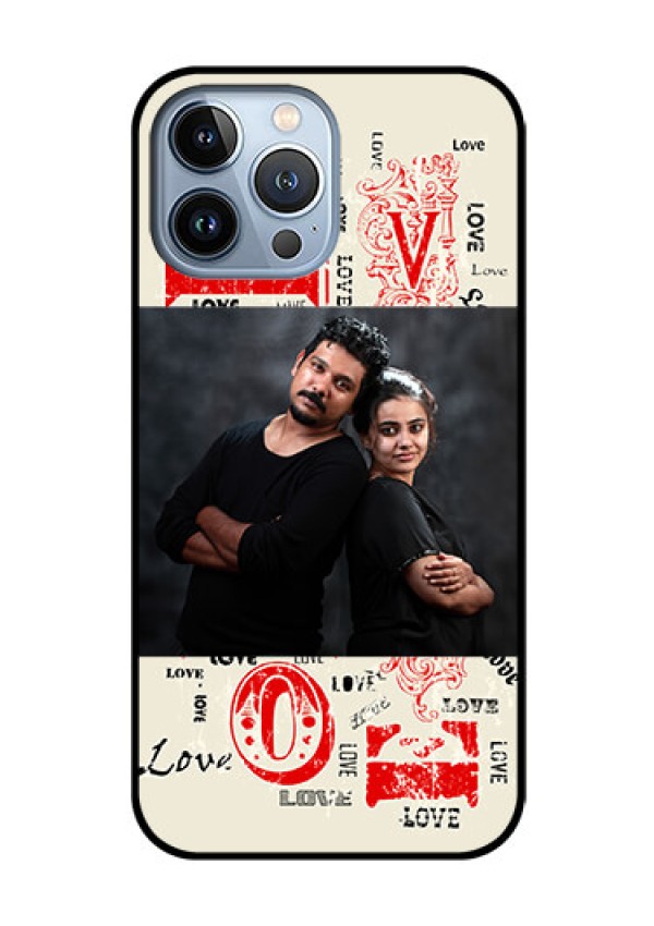 iPhone 13 Pro Max Photo Printing on Glass Case - Trendy Love Design Case