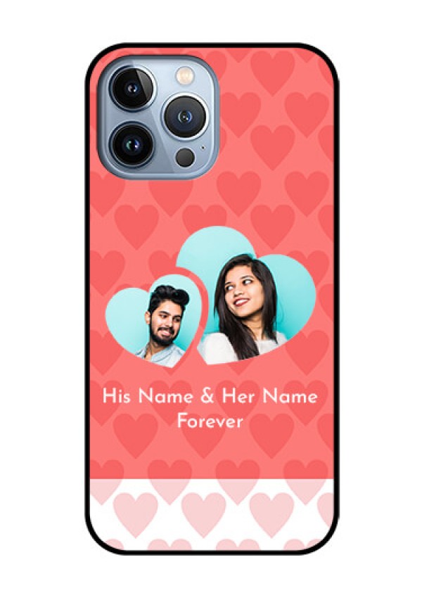 iPhone 13 Pro Max Personalized Glass Phone Case - Couple Pic Upload Design
