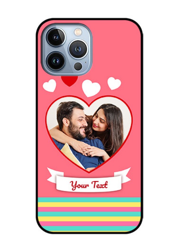 iPhone 13 Pro Max Photo Printing on Glass Case - Love Doodle Design