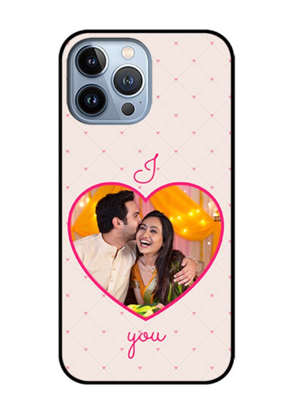 iPhone 13 Pro Max Custom Glass Mobile Case - Heart Shape Design