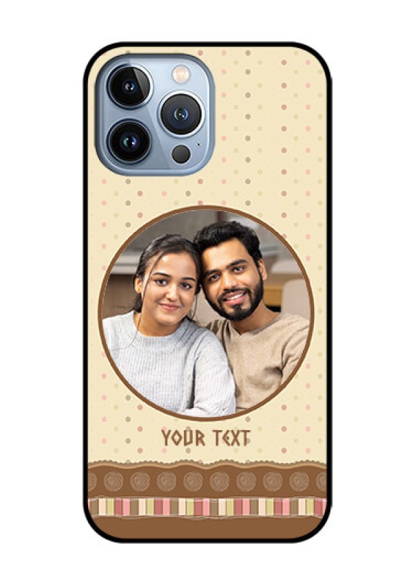 iPhone 13 Pro Max Custom Glass Mobile Case - Brown Dotted Mobile Case Design