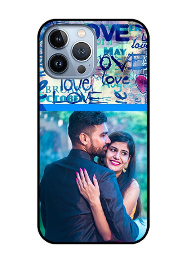 iPhone 13 Pro Max Custom Glass Mobile Case - Colorful Love Design