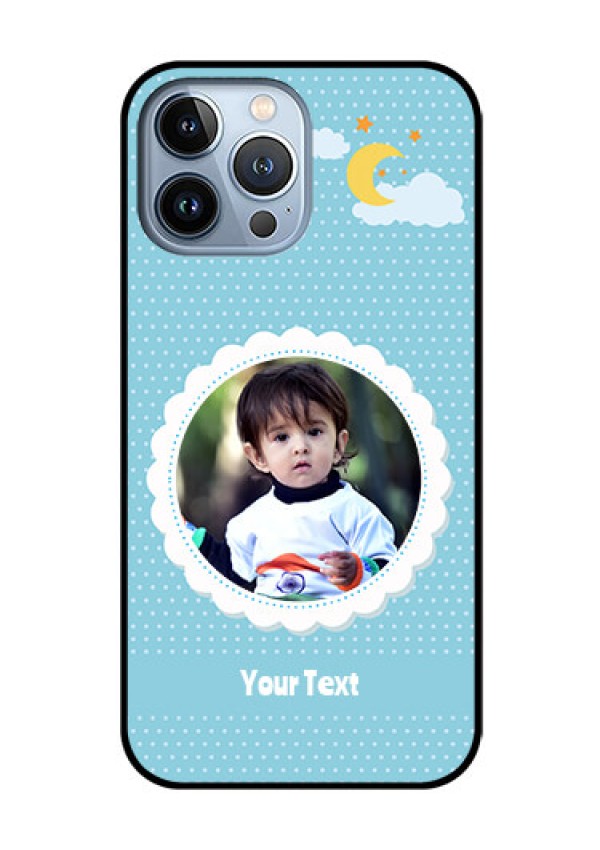 iPhone 13 Pro Max Personalised Glass Phone Case - Violet Pattern Design