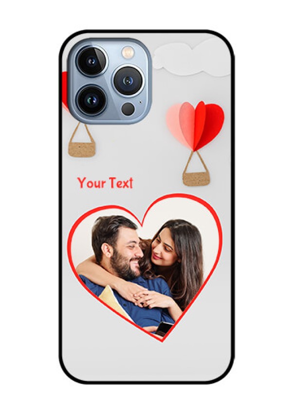 iPhone 13 Pro Max Custom Glass Mobile Case - Parachute Love Design