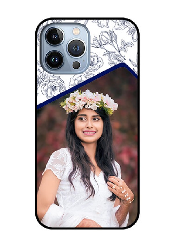 iPhone 13 Pro Max Personalized Glass Phone Case - Premium Floral Design