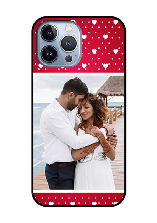 iPhone 13 Pro Max Photo Printing on Glass Case - Hearts Mobile Case Design
