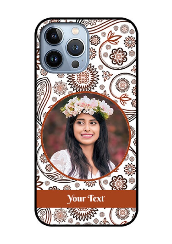 iPhone 13 Pro Max Custom Glass Mobile Case - Abstract Flower Design