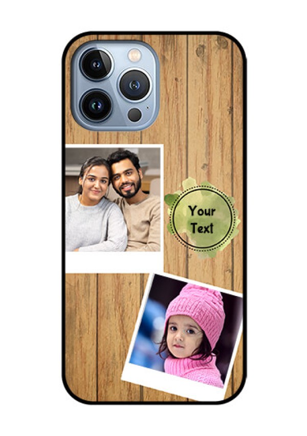 iPhone 13 Pro Max Custom Glass Phone Case - Wooden Texture Design