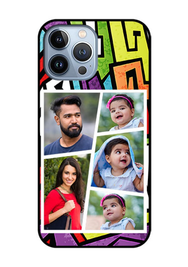 iPhone 13 Pro Max Custom Glass Phone Case - Graffiti pattern Design