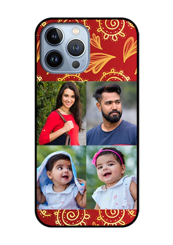 iPhone 13 Pro Max Photo Printing on Glass Case - 4 Image Traditional Design