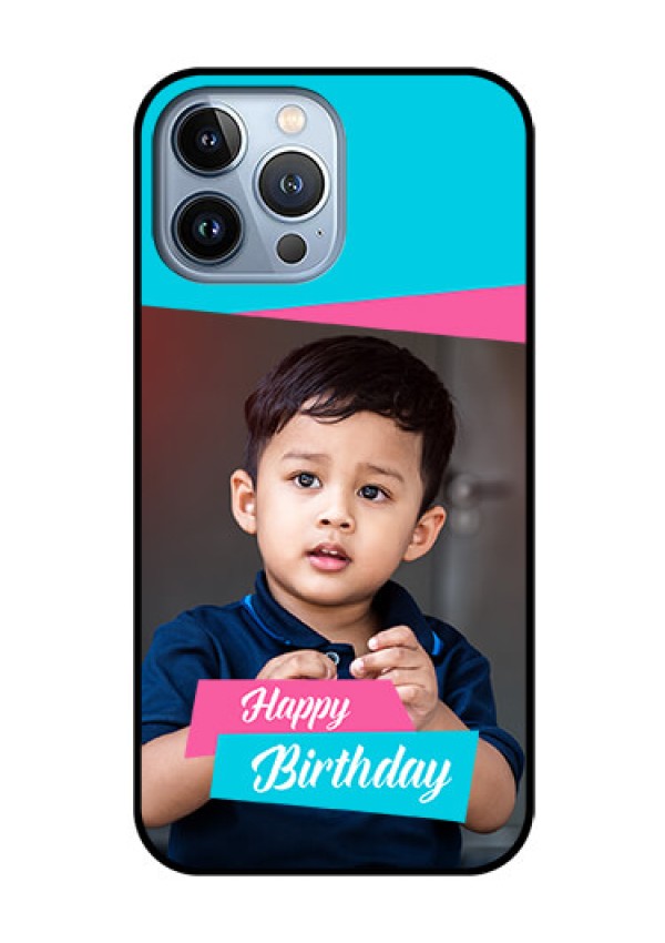 iPhone 13 Pro Max Personalized Glass Phone Case - Image Holder with 2 Color Design